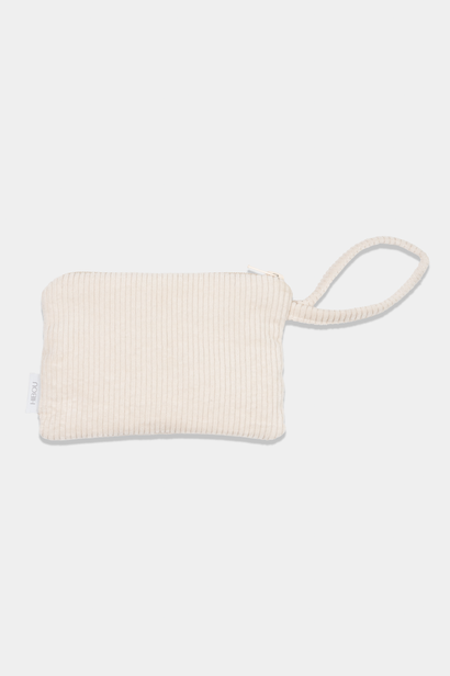 Beige Small Flat Cosmetic Bag