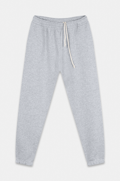 Grey Melange Oversized Sweatpants with Fleece