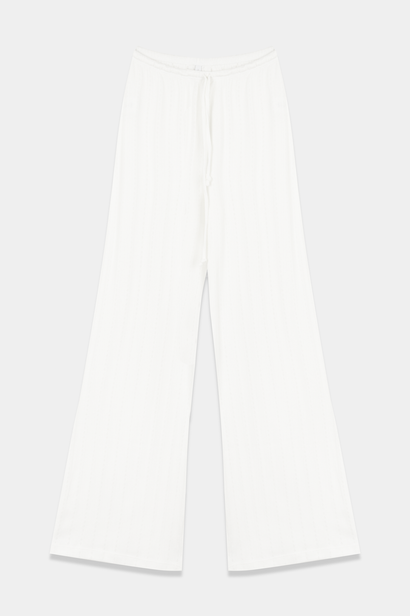 Off White Wide-leg Pajama Bottoms "Rosie"