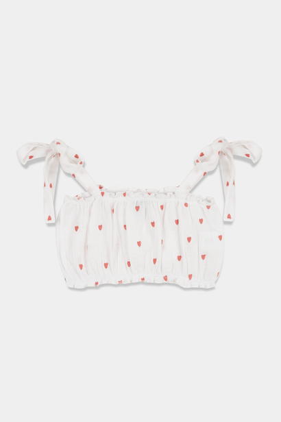 White Muslin Embroidered Top "Grace"