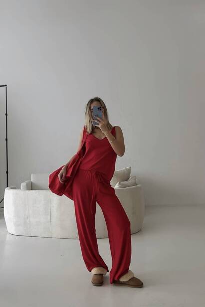 Wide Leg Red Bottoms "Erin"