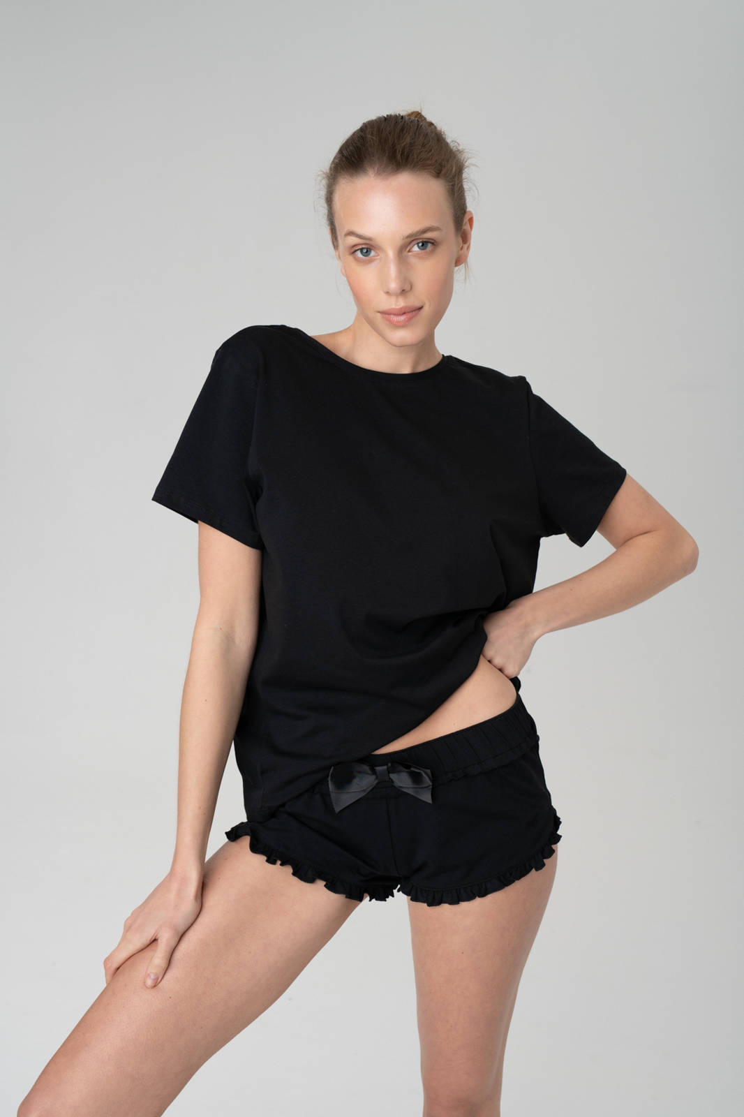 Black Frizzly Shorts