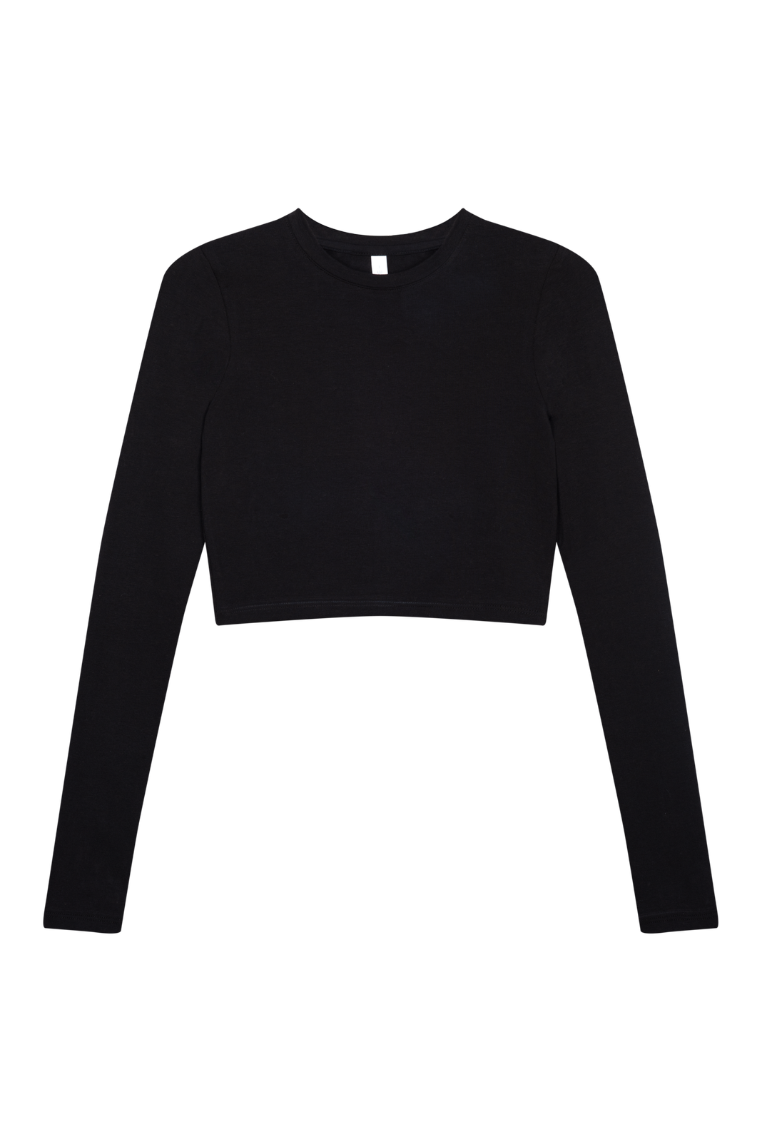 Black Organic Fitted Cropped Longsleeve 