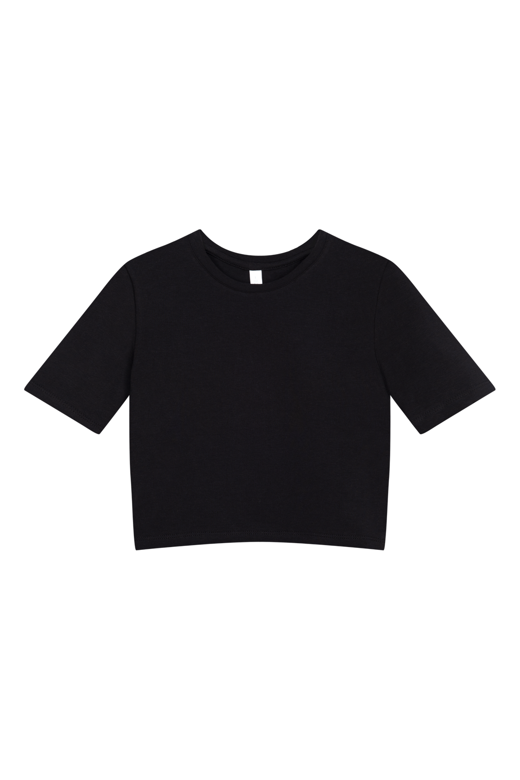 Black Organic Fitted Cropped T-shirt 