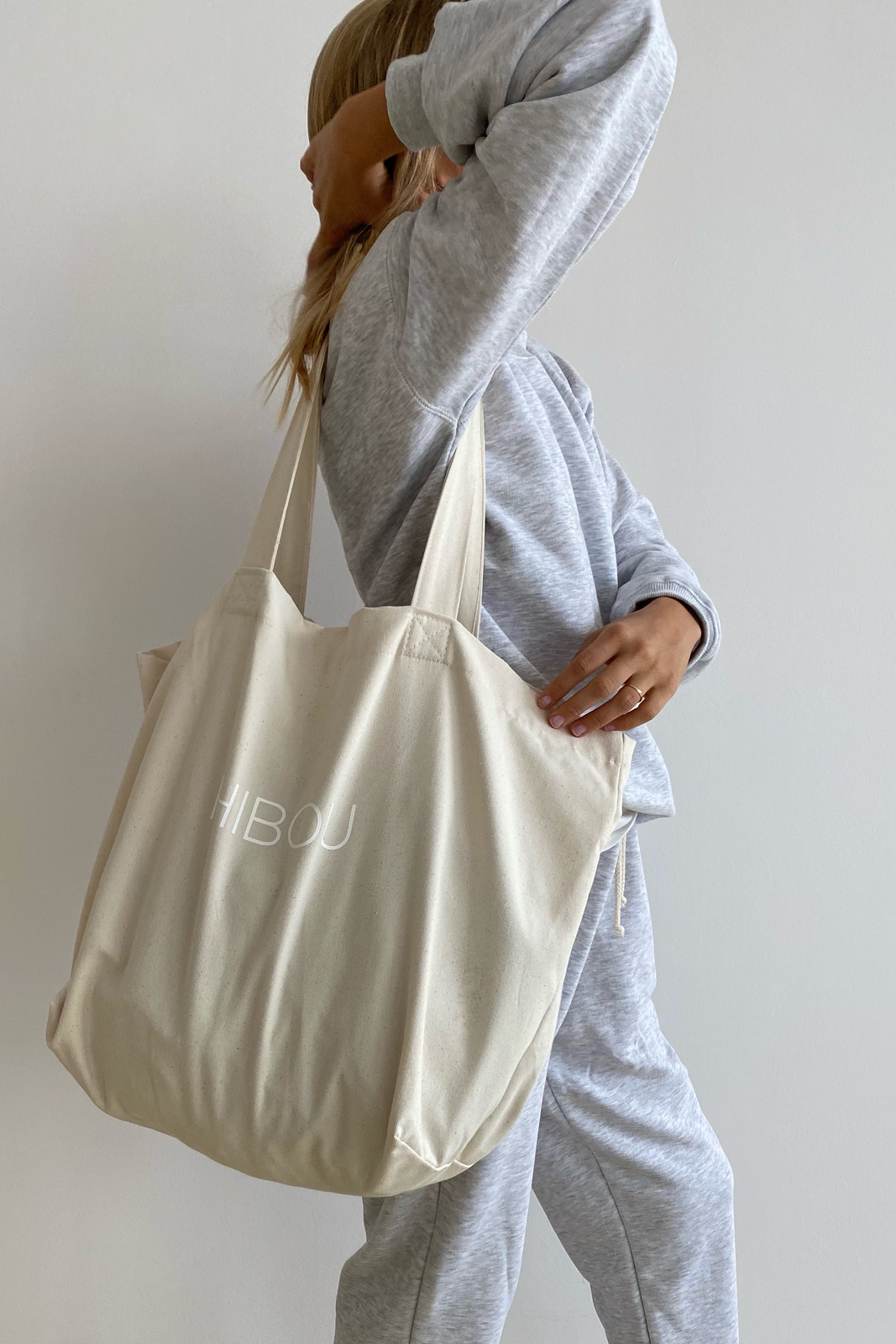 Canvas Tote Bag with White Logo