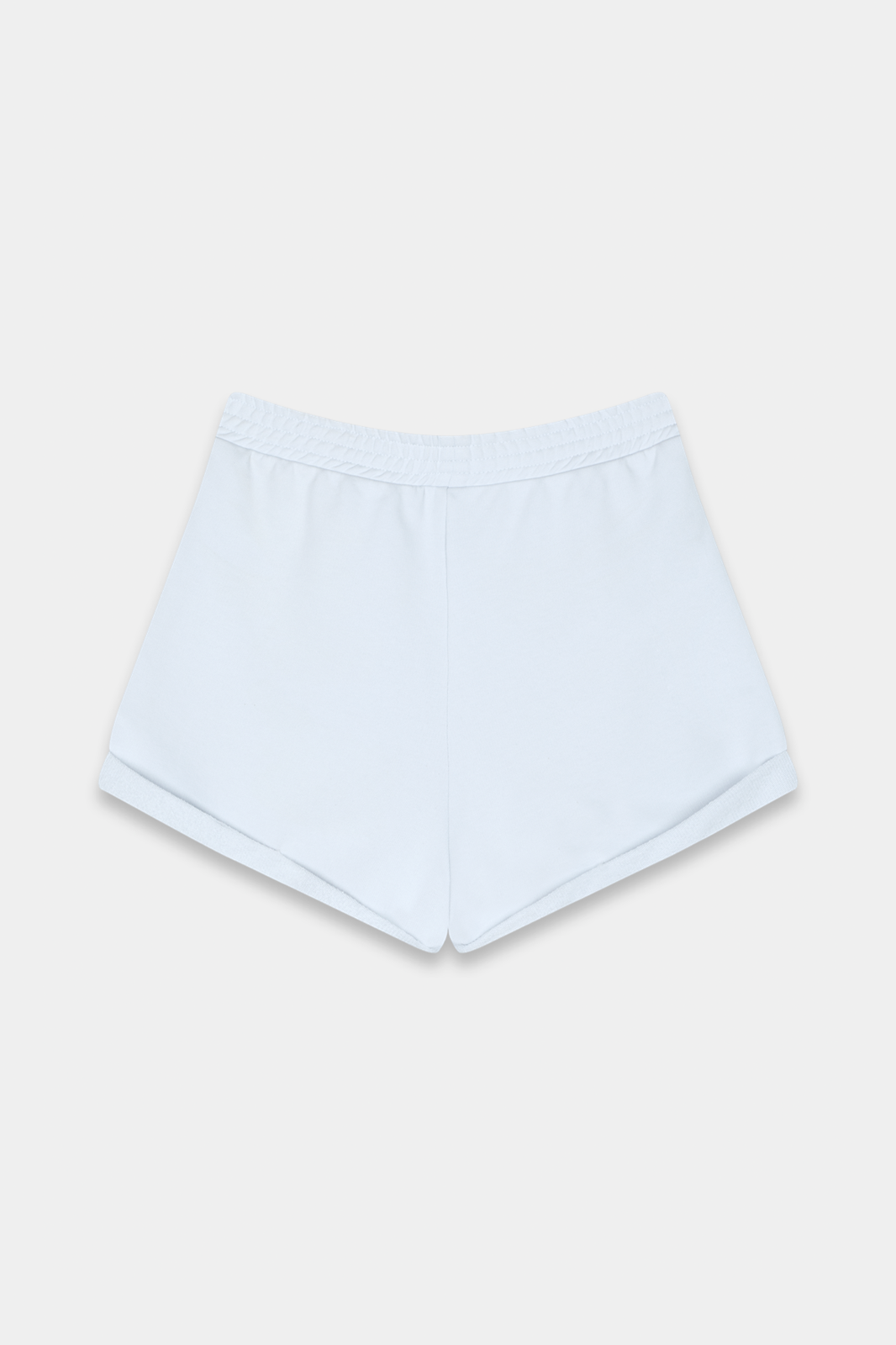 High-Waisted Cuffed Shorts in Baby Blue