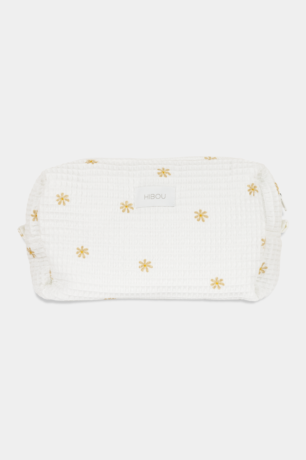 Large Waffle Weave Toiletry Bag in White