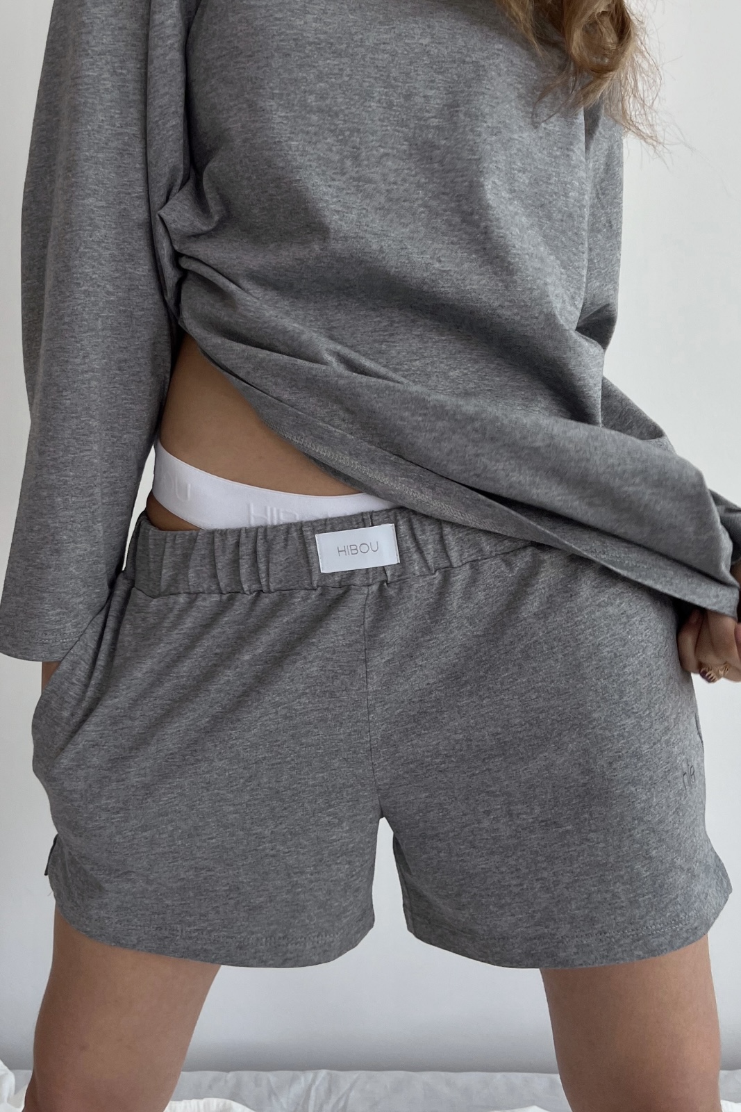 Melange Basic Shorts with Pockets