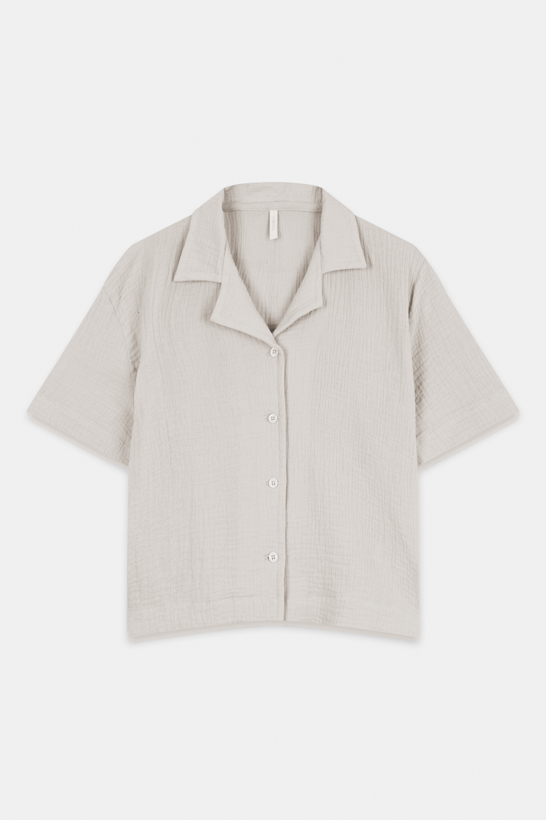 Muslin Pastel Beige Short Sleeve Shirt 