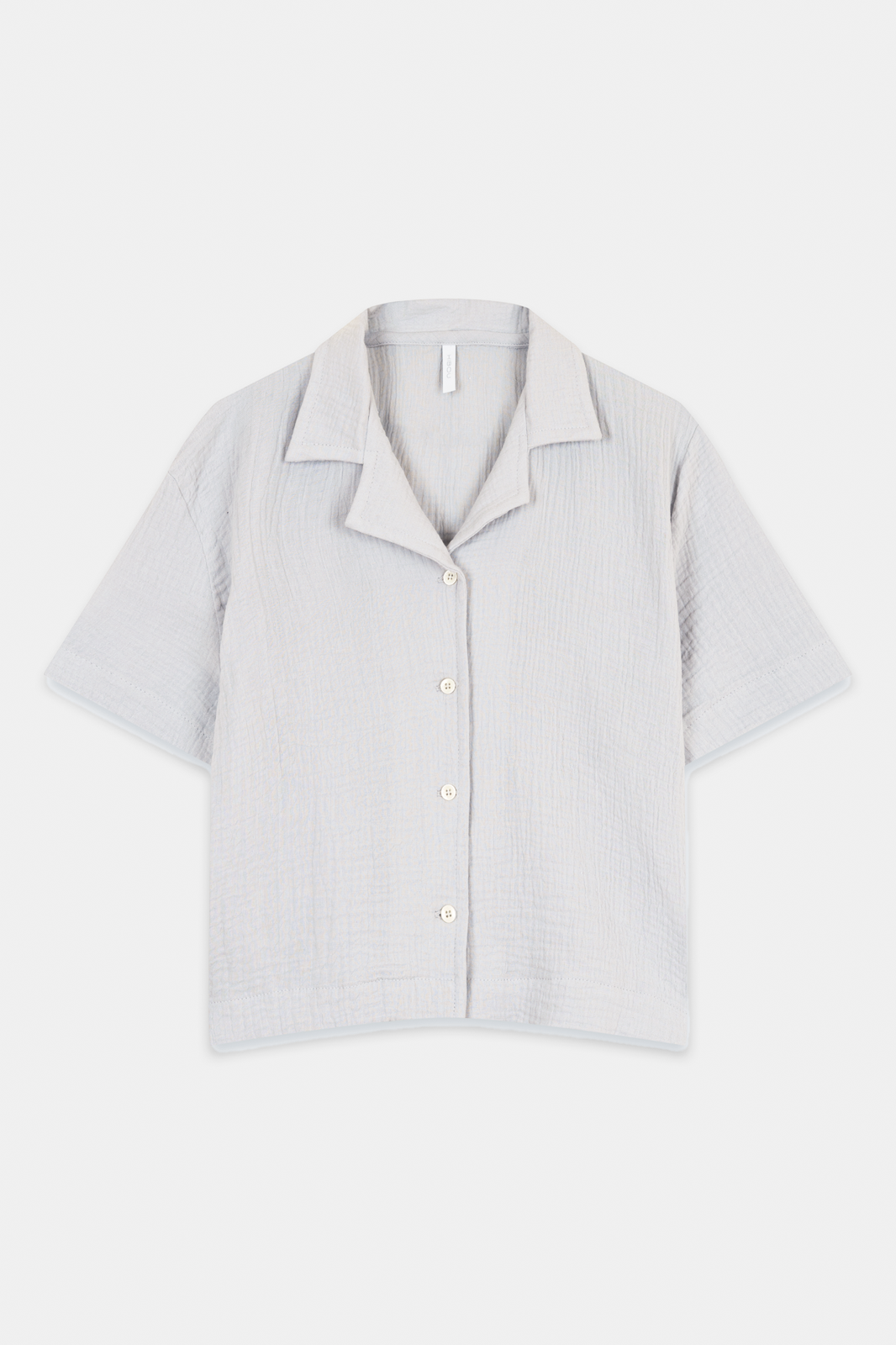 Muslin Pastel Grey Short Sleeve Shirt 