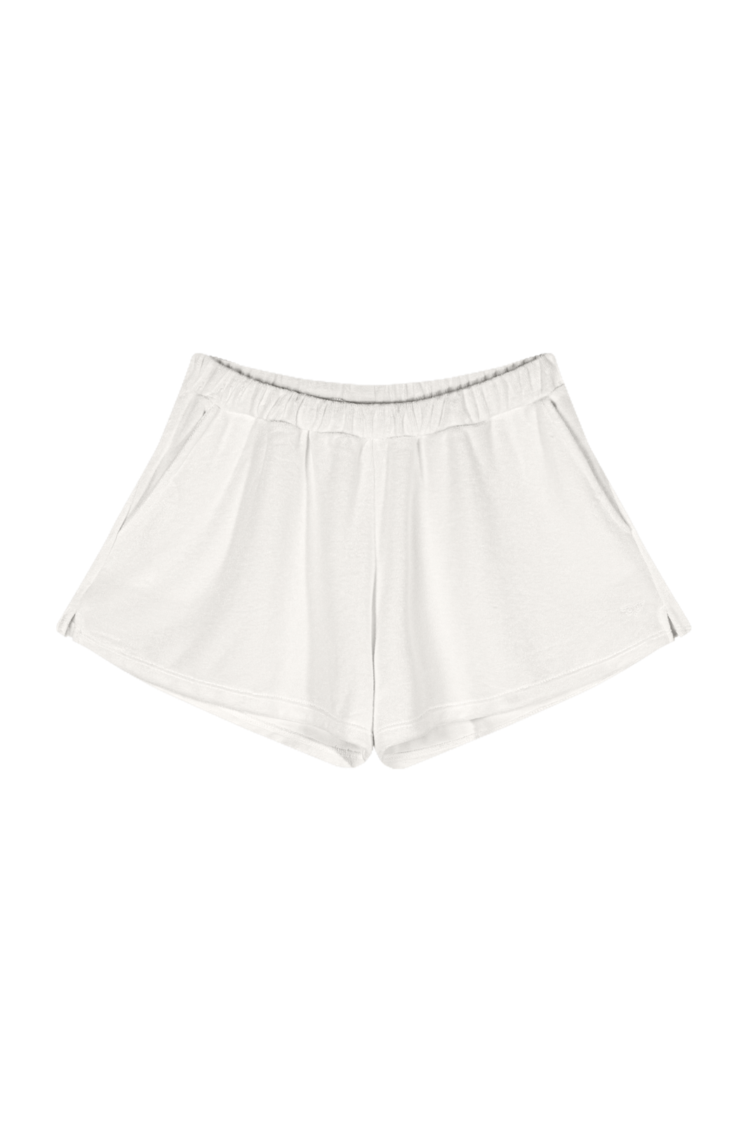 Off White Terrycloth Shorts with Pockets
