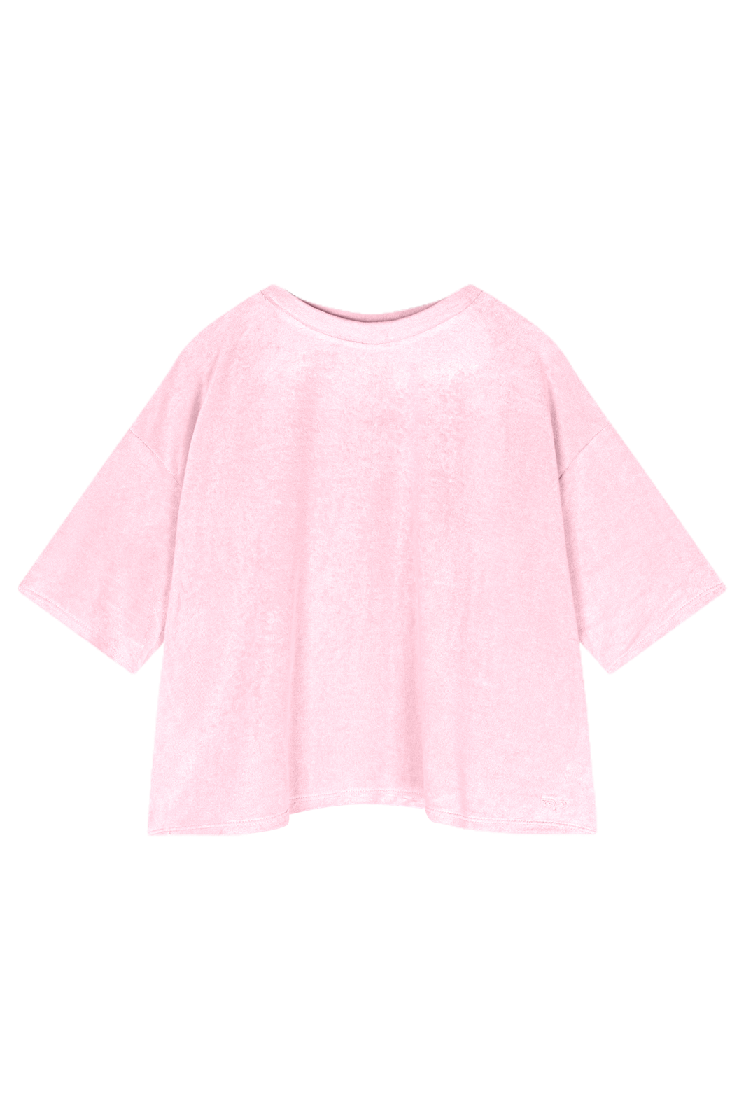 Pink Terrycloth Short Sleeve Sweatshirt