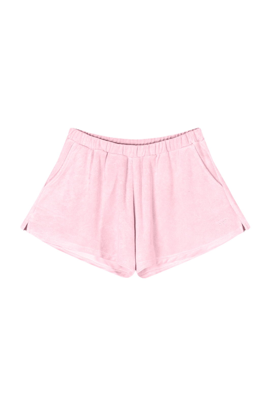 Pink Terrycloth Shorts with Pockets