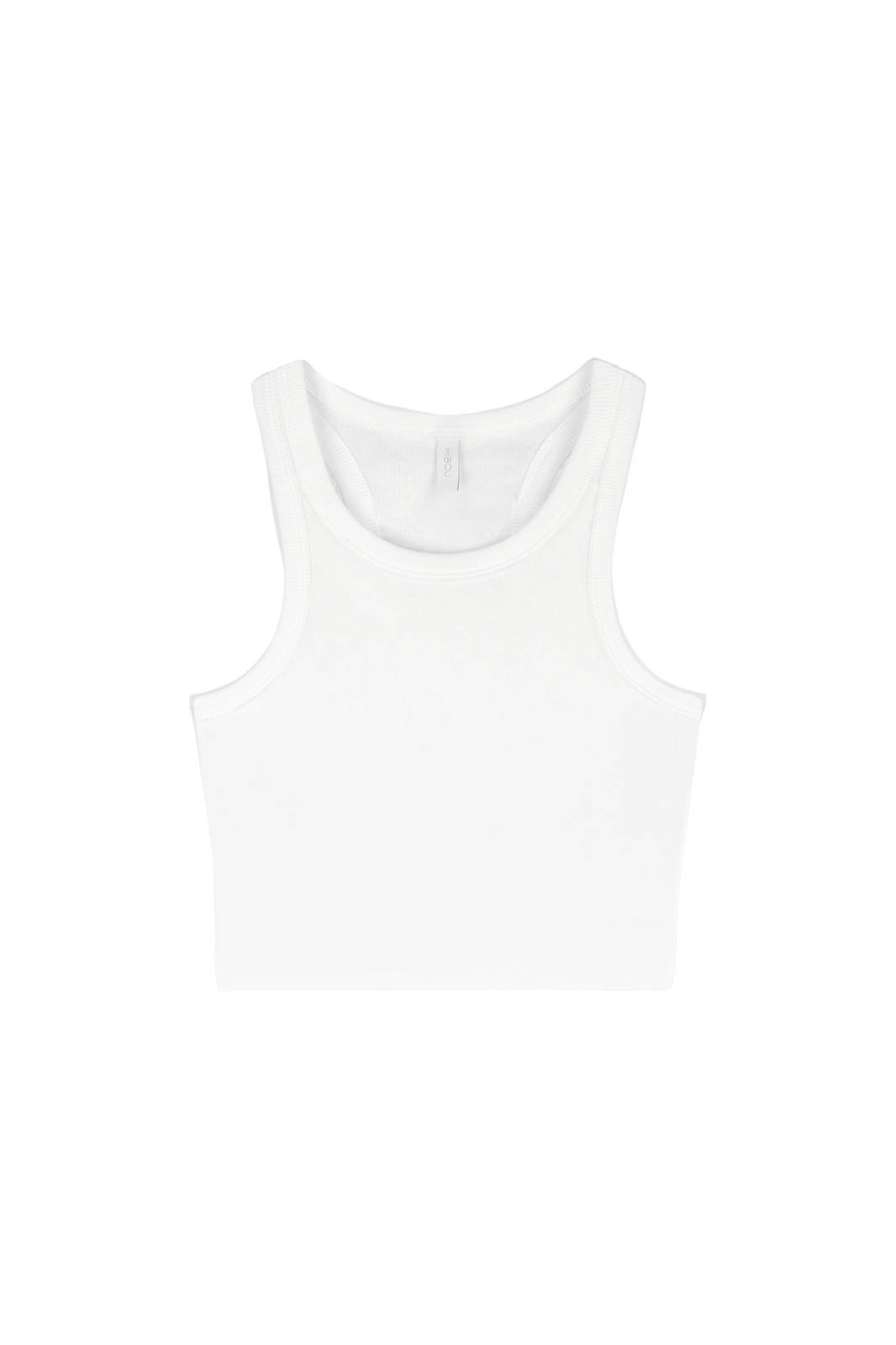 Ribbed Cropped Tank Top in Off-white