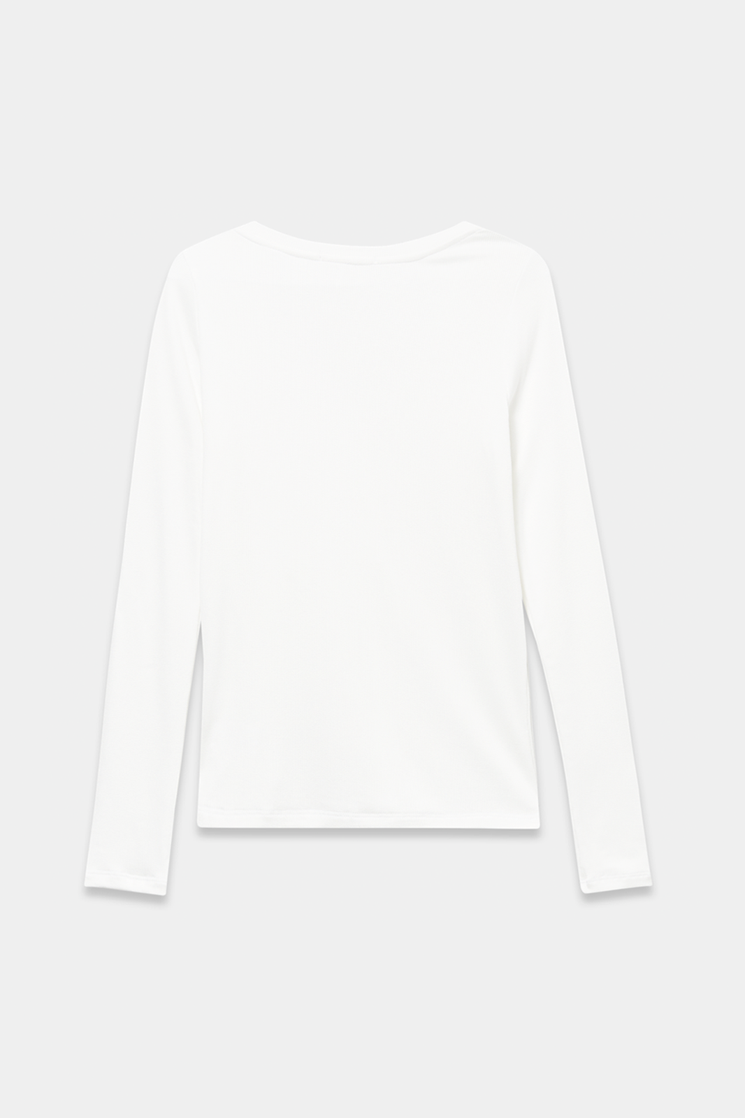 Ribbed Fitted Longsleeve in Off-White "Sally"