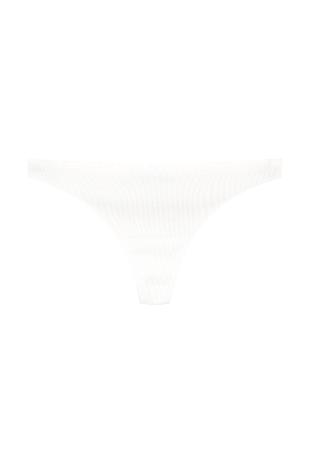 Ribbed Off-White Thong