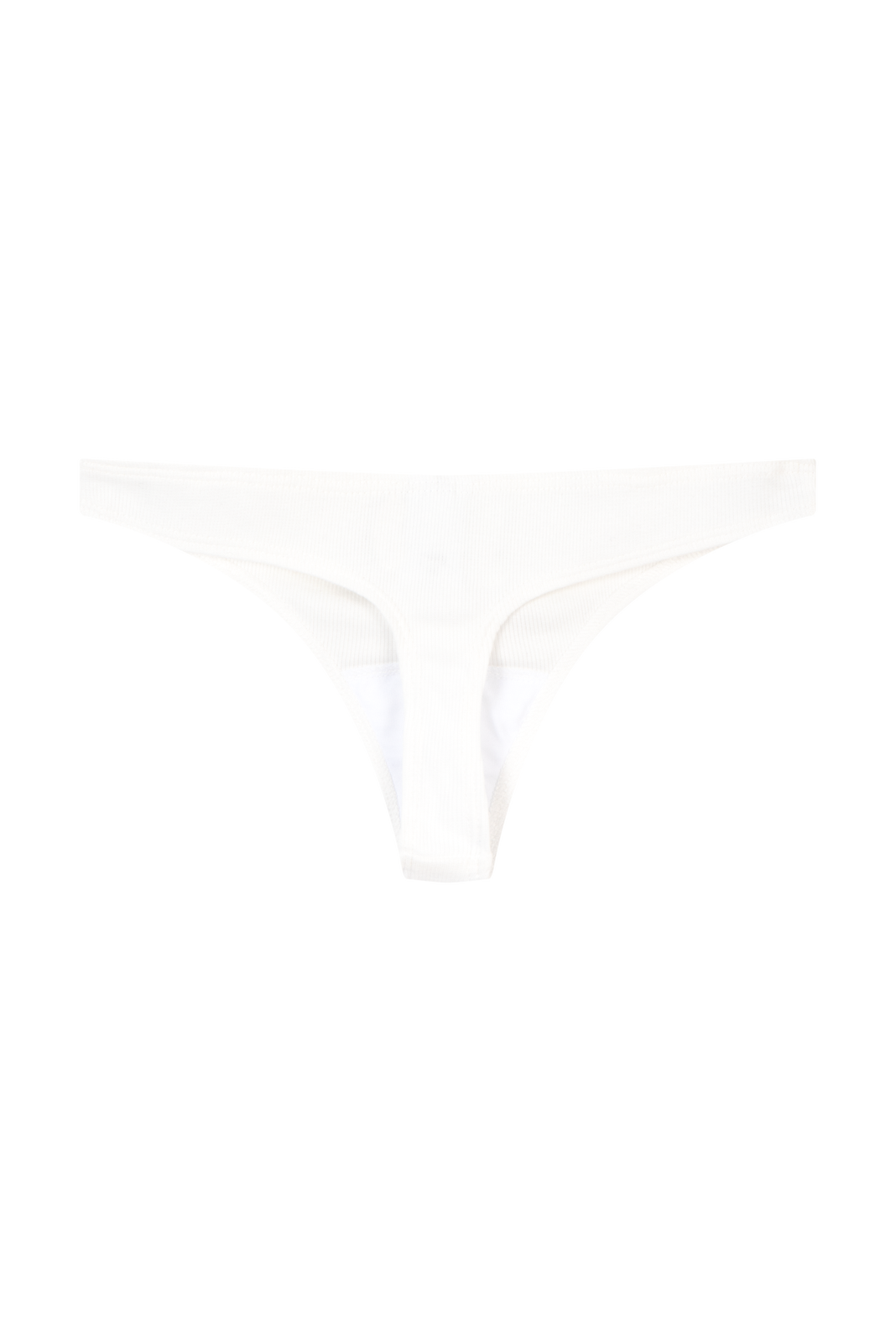 Ribbed Off-White Thong