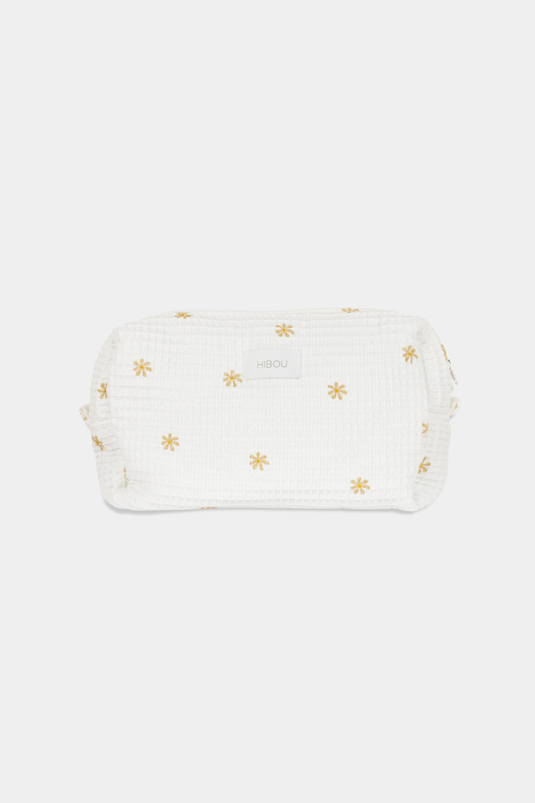 Small Waffle Weave Toiletry Bag in White