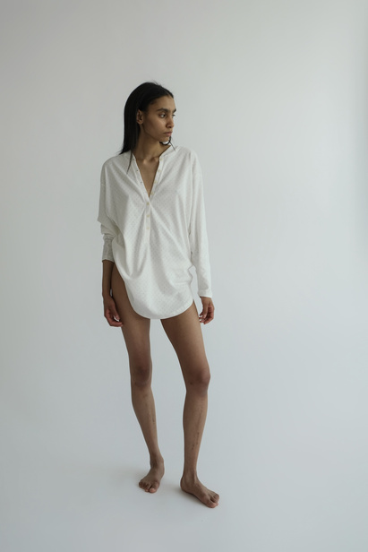 White Pointelle Longsleeve "Lisa"