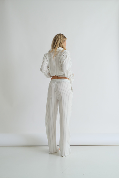 White Pinstripe Trousers "Stella"