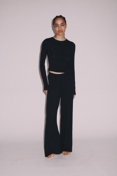 Wide Leg Black Bottoms "Erin"