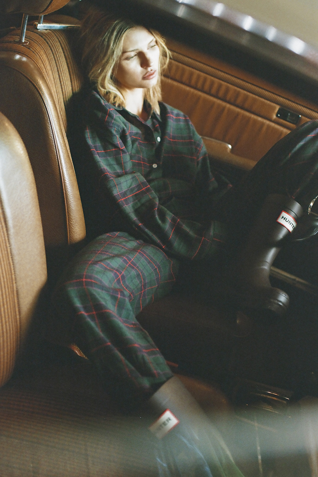 Green Checkered Wide Leg Bottoms "Stella"