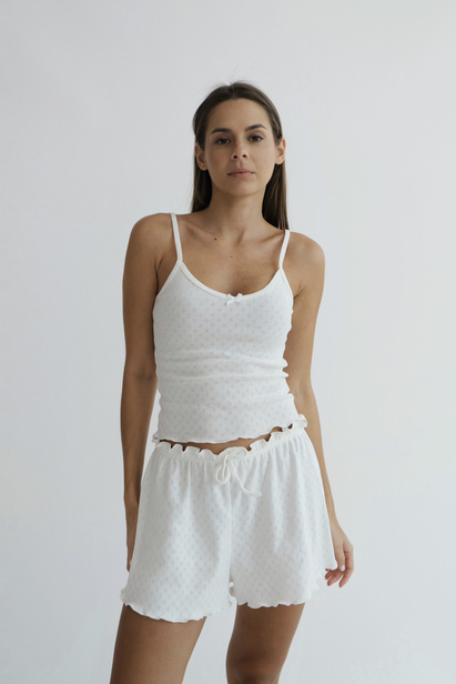Openwork White Shorts "Mija"