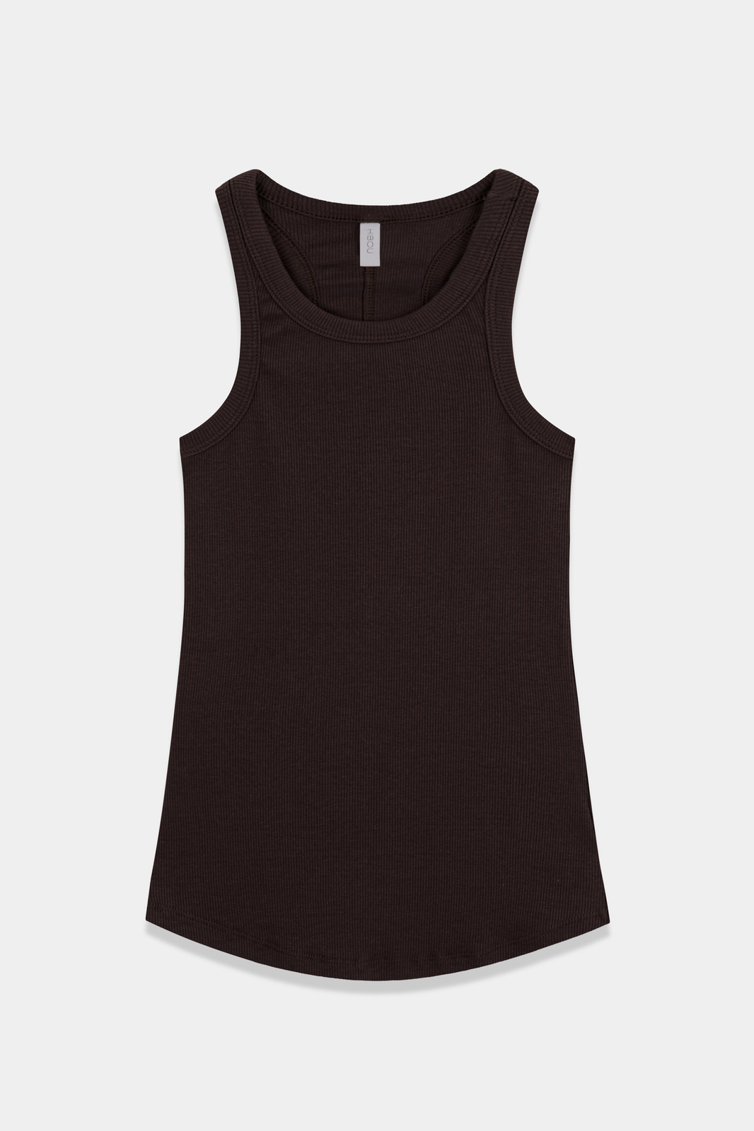 Ribbed Tank Top in Chocolate