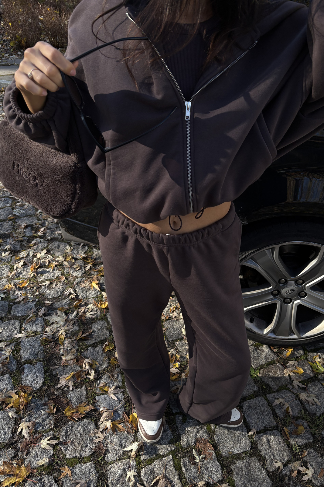 Brown Zipped Hoodie "Rene"