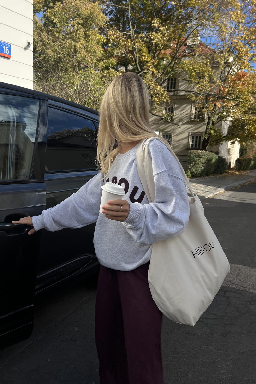 Canvas Tote Bag with Black Logo