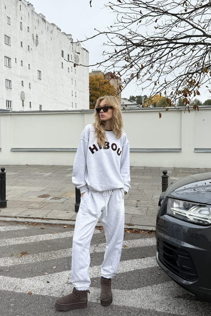 Light Melange Oversized Sweatshirt "Hailey" with Logo