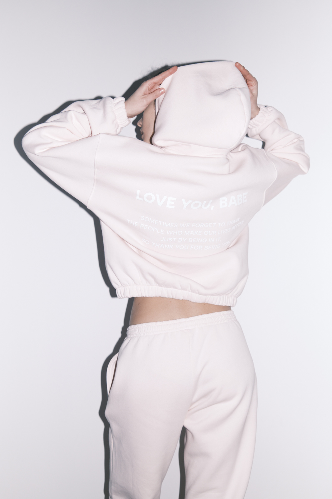 Blush Pink Hoodie "Abby" with Fleece