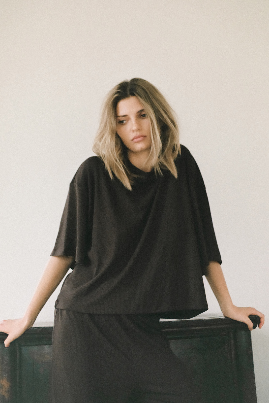 Ribbed Brown T-Shirt "Hannah"