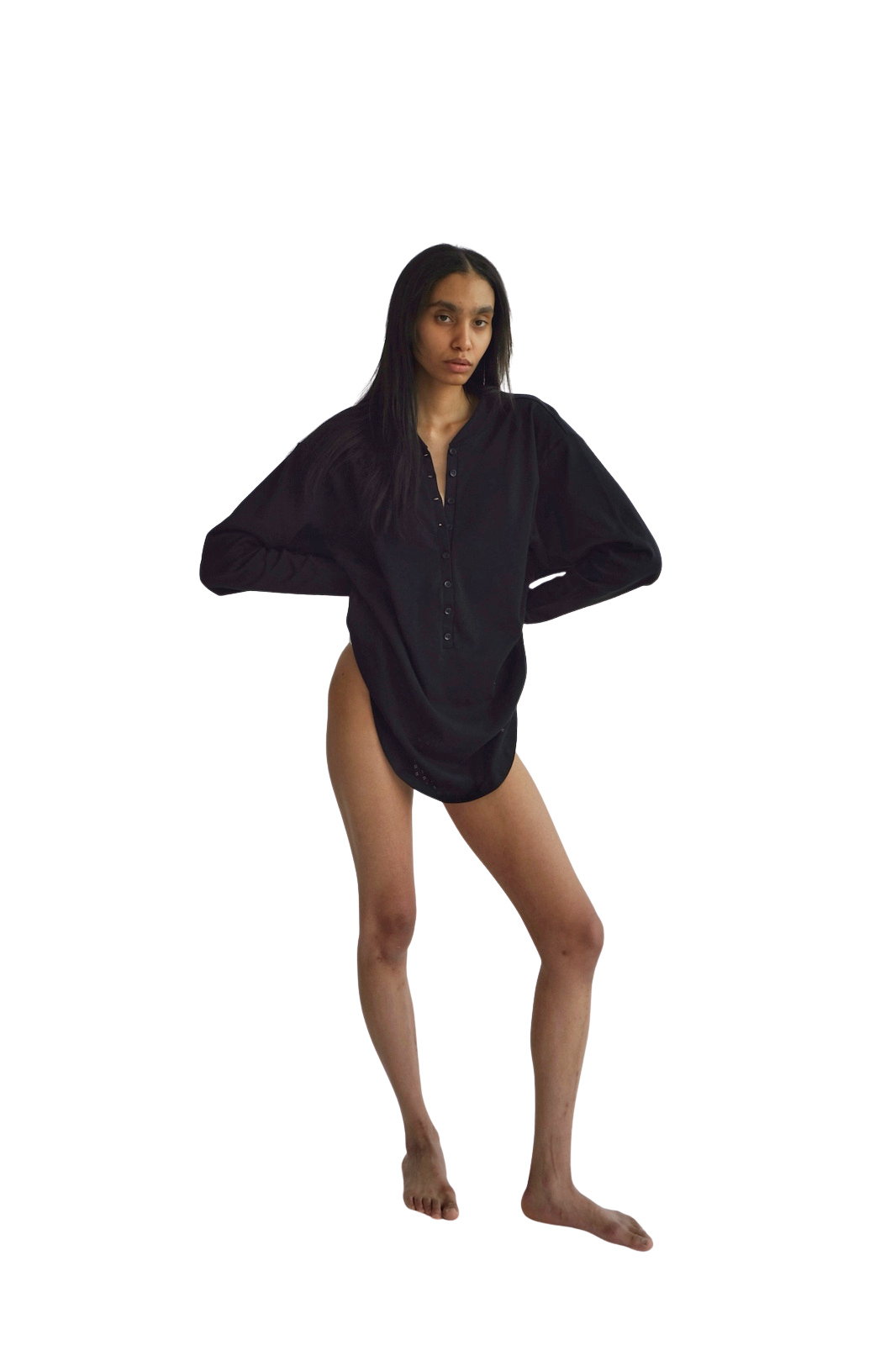 Black Pointelle Longsleeve "Lisa"