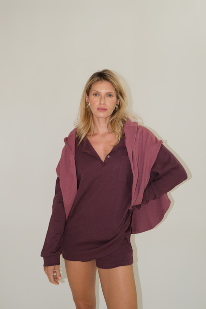 Plum Pointelle Longlseeve "Gigi"