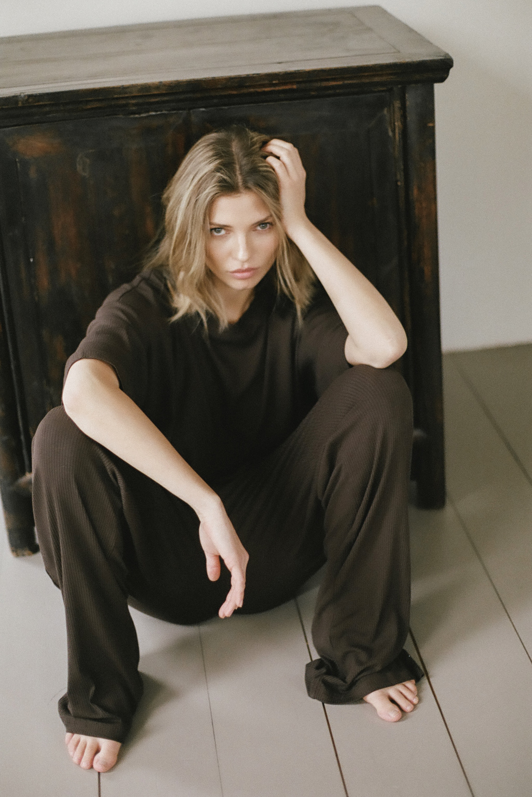 Ribbed Brown Trousers "Erica"