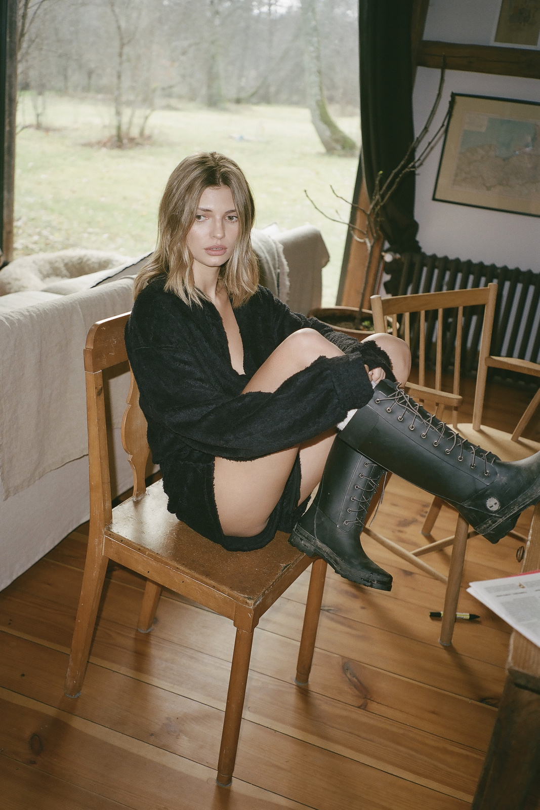 Black Long-Sleeve Romper "Shelby"