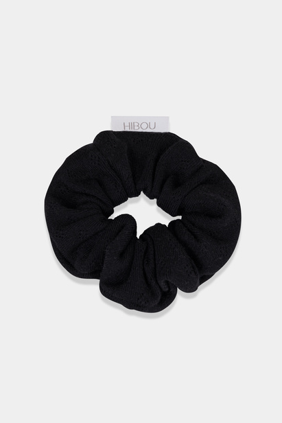 Black Openwork Scrunchie