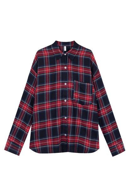 Red Checkered Oversized Shirt "Alva"
