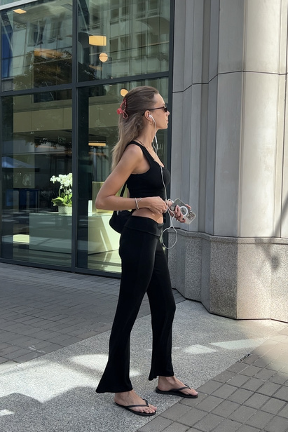 Black Fold Over Leggins "Lia"