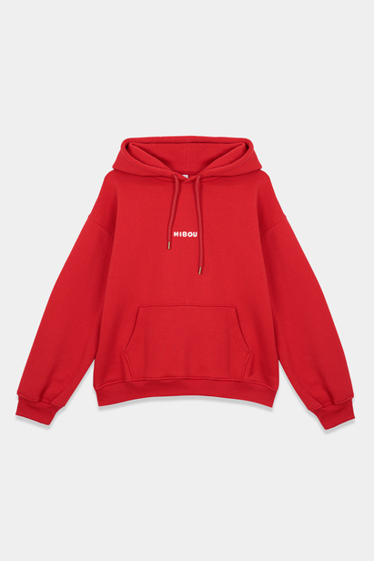 Red Oversized Hoodie "Joe" with Fleece