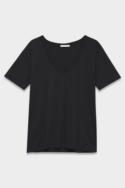 Black V-neck T-shirt