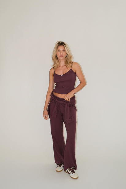 Plum Pointelle Top "Lily"