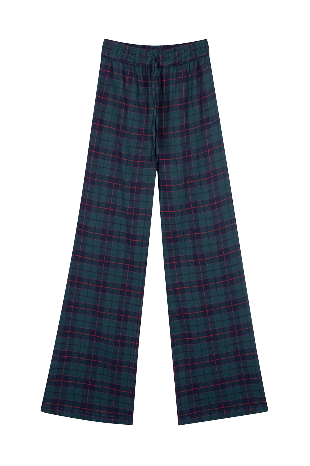 Green Checkered Wide Leg Bottoms "Stella"