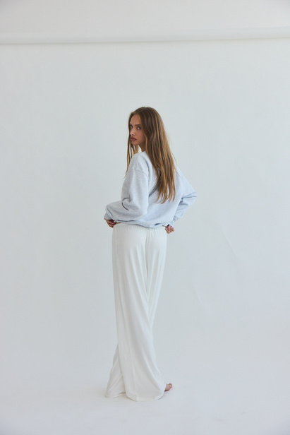 Wide Leg Bottoms "Erin" in Off White