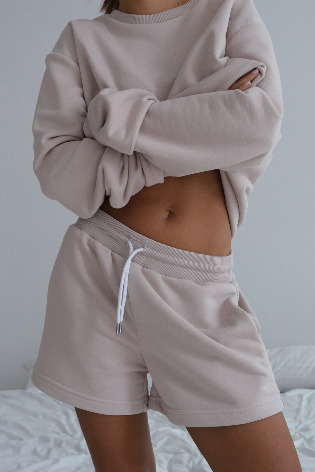 Sweatshorts "Nelly" in Powder Beige