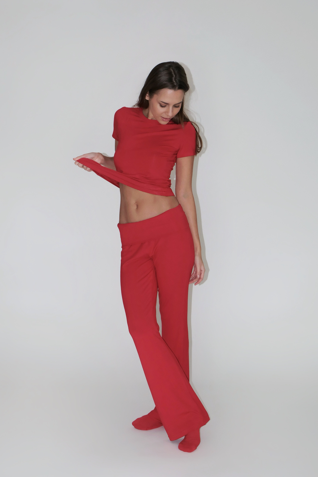 Fold Over Leggins "Lia" Red
