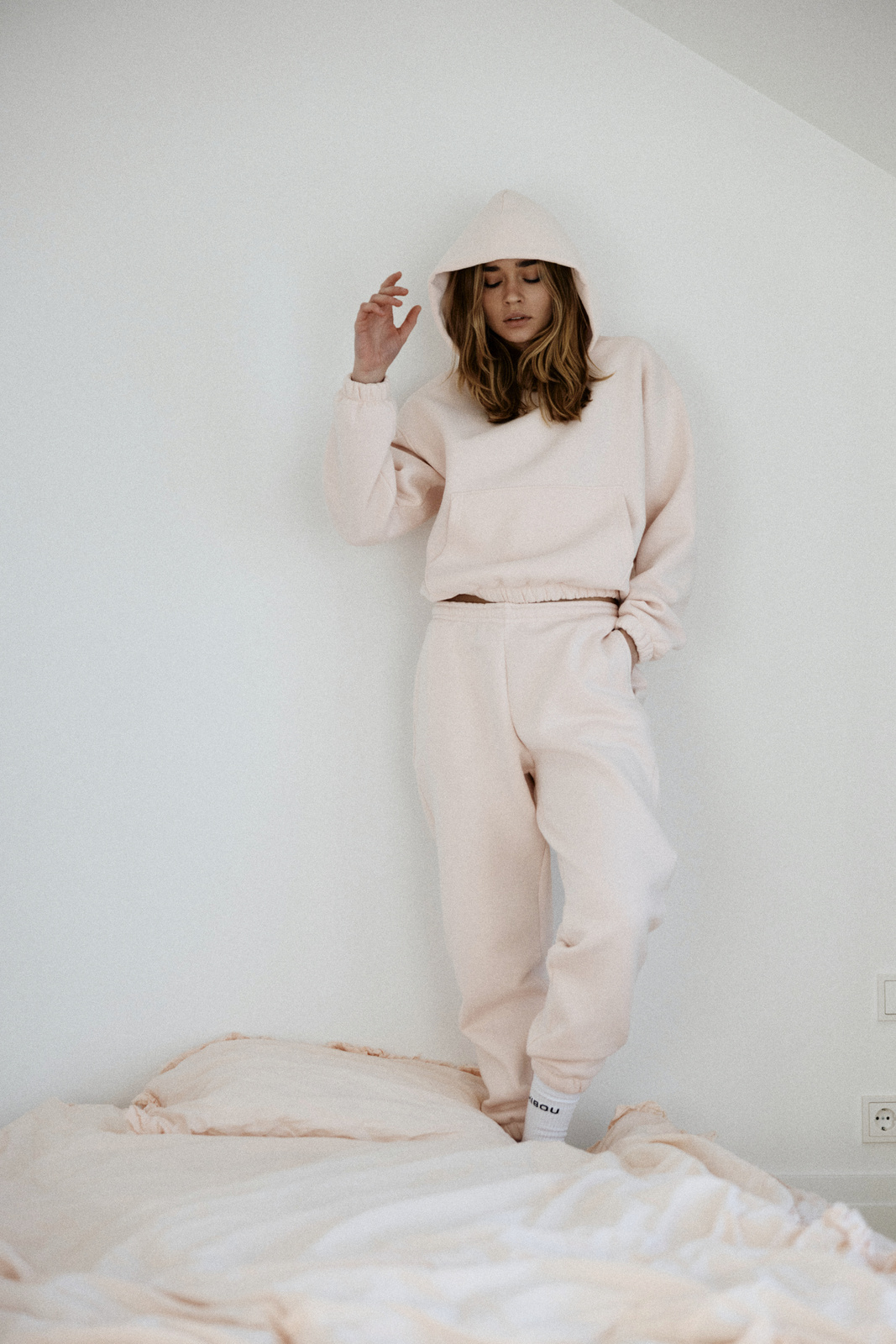 Sweatpants "Alex" in Blush Pink with Fleece