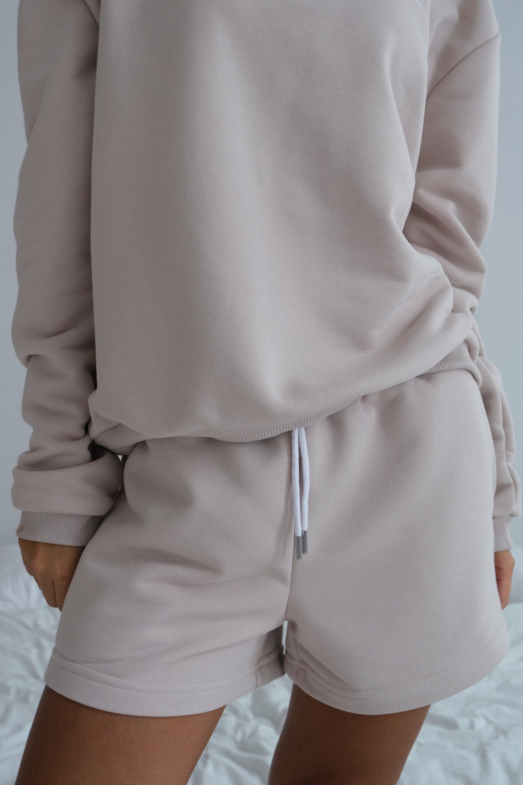 Sweatshorts "Nelly" in Powder Beige