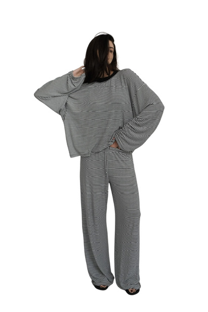 Black Striped Bottoms "Erin"